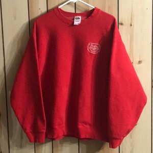 Men’s Heavy Red Longsleeve Sweatshirt with logo XL